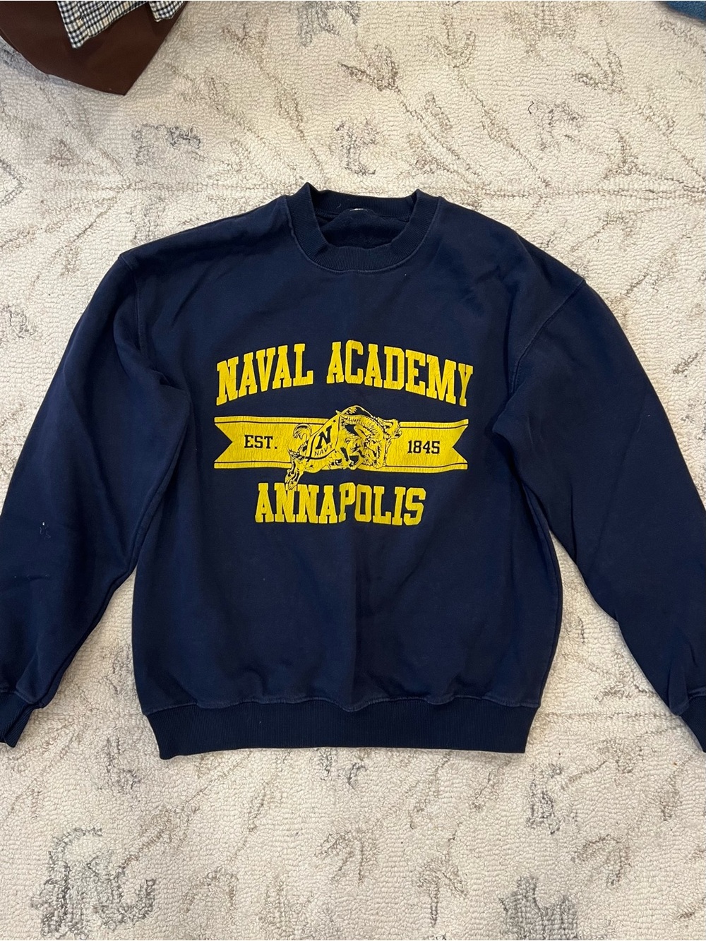 Naval Academy Annapolis Crewneck Sweatshirt - Navy & Yellow